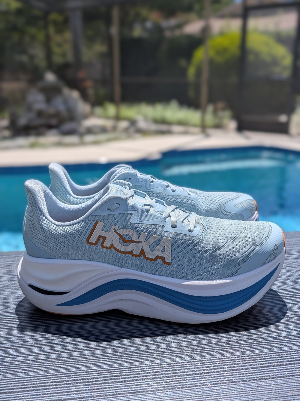 Hoka Skyward X Mens Size 9 Clear Sea Alpine Blue Running Shoe 1147911-CSLP